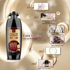 Instant Herbal Argan Oil Shampoo hair dye coloring Easy and Fast No Ammonia